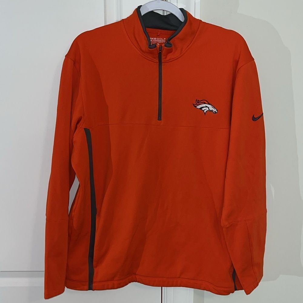 Nike Denver Broncos Orange Mile High Thunder Tour Performance Golf Sweatshirt L